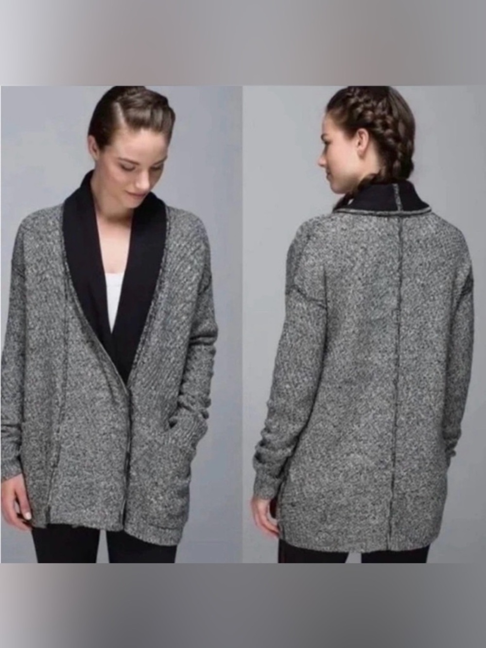 Lululemon Grey Post Practice Cardigan Sweater M